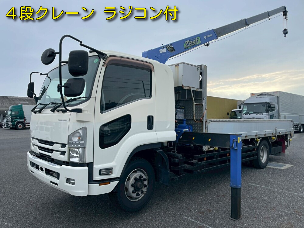 いすゞ 中型増トンワイド  クレーン４段 QKG-FTR34S2